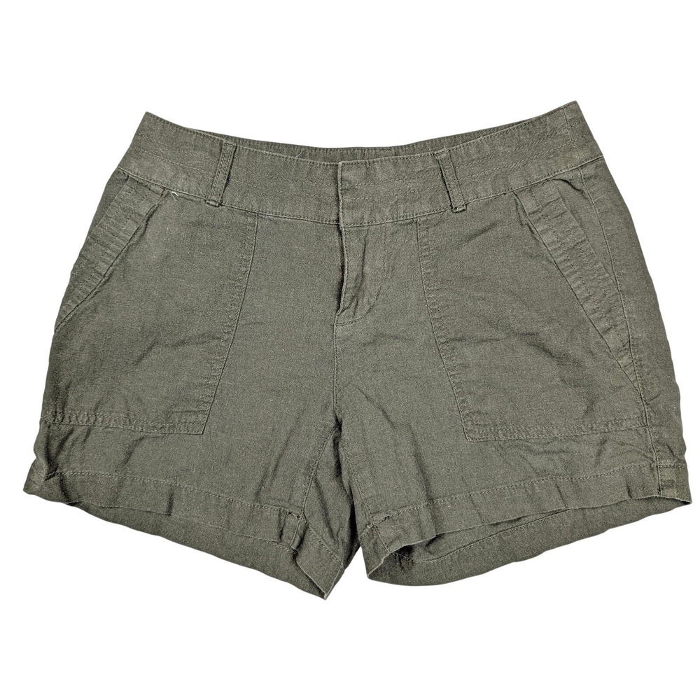 Apt. 9 Modern Army Green‎ Linen Rayon Blend Shorts Women's Size 4